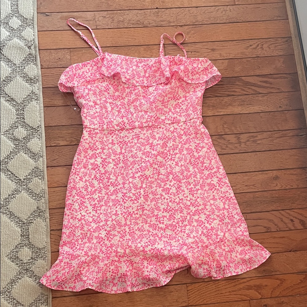 Trixxi Pink Floral Ruffle Kids Dress
